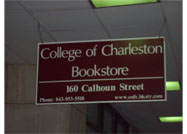 CofC Book Store Sign